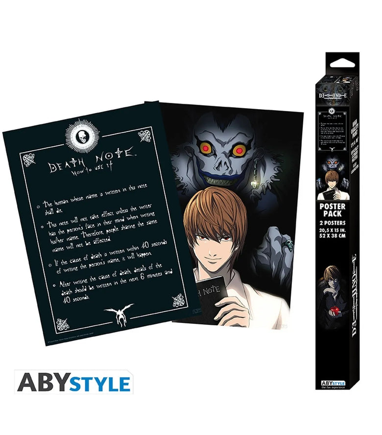 Póster Light y Death Note 52x38 Death Note