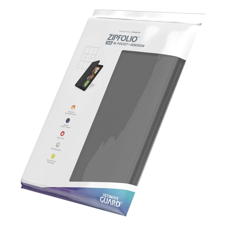 Álbum Ultimate Guard Zipfolio 360 18-Pocket Xenoskin Gris