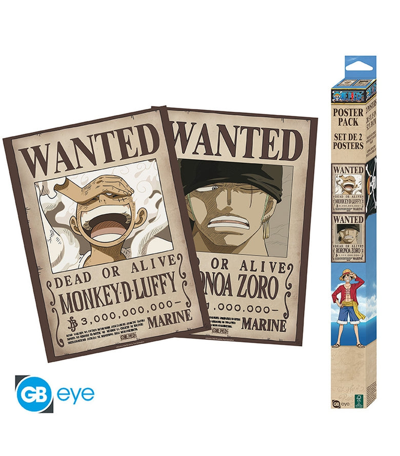 Póster Carteles de Recompensa de Luffy y Zoro 52x38 One Piece