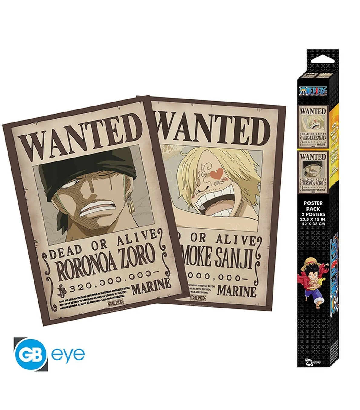 Póster Carteles de Recompensa de Zoro y Sanji 52x38 One Piece
